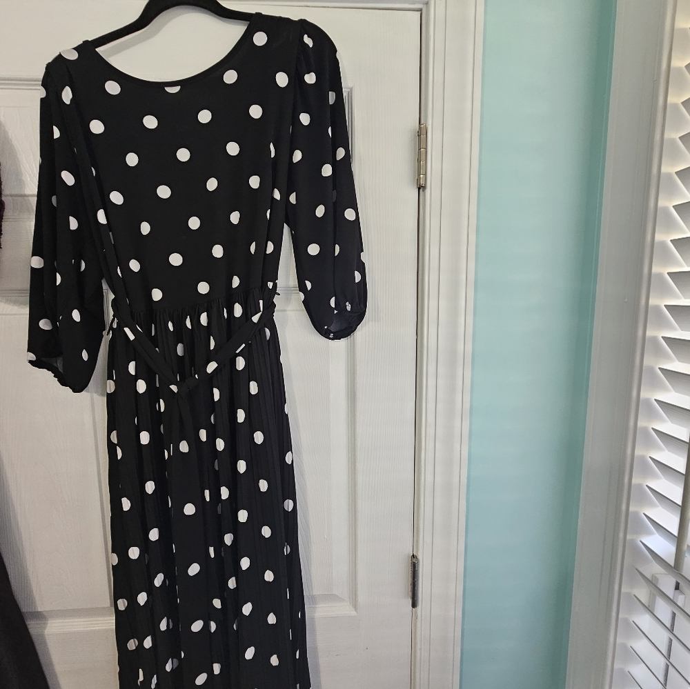 Black and white polka dot dress